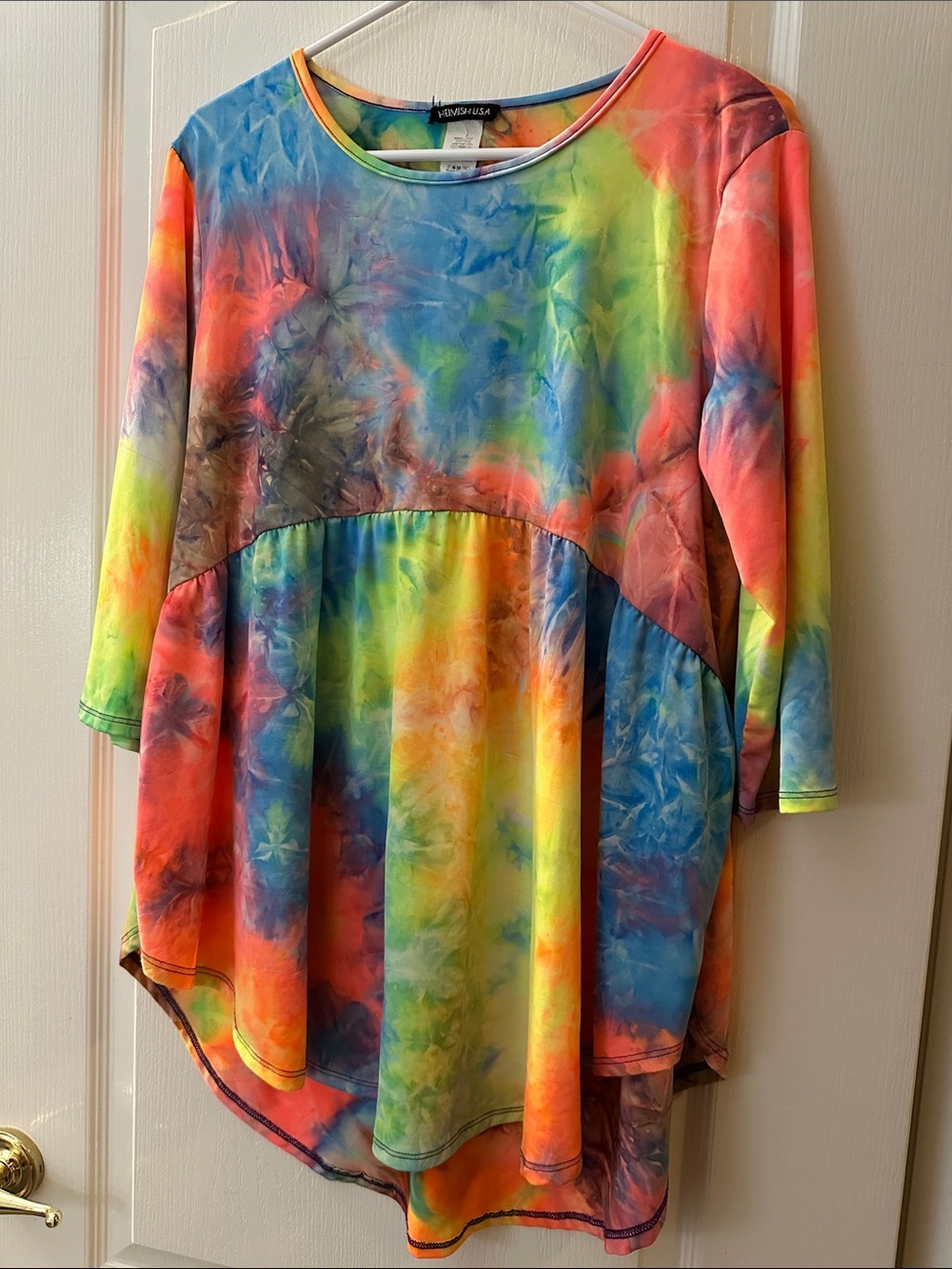 HEIMISH USA Multicolor Tie-Dye Peplum Tunic